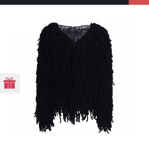 WARM KNITTING SHAGGY JACKET